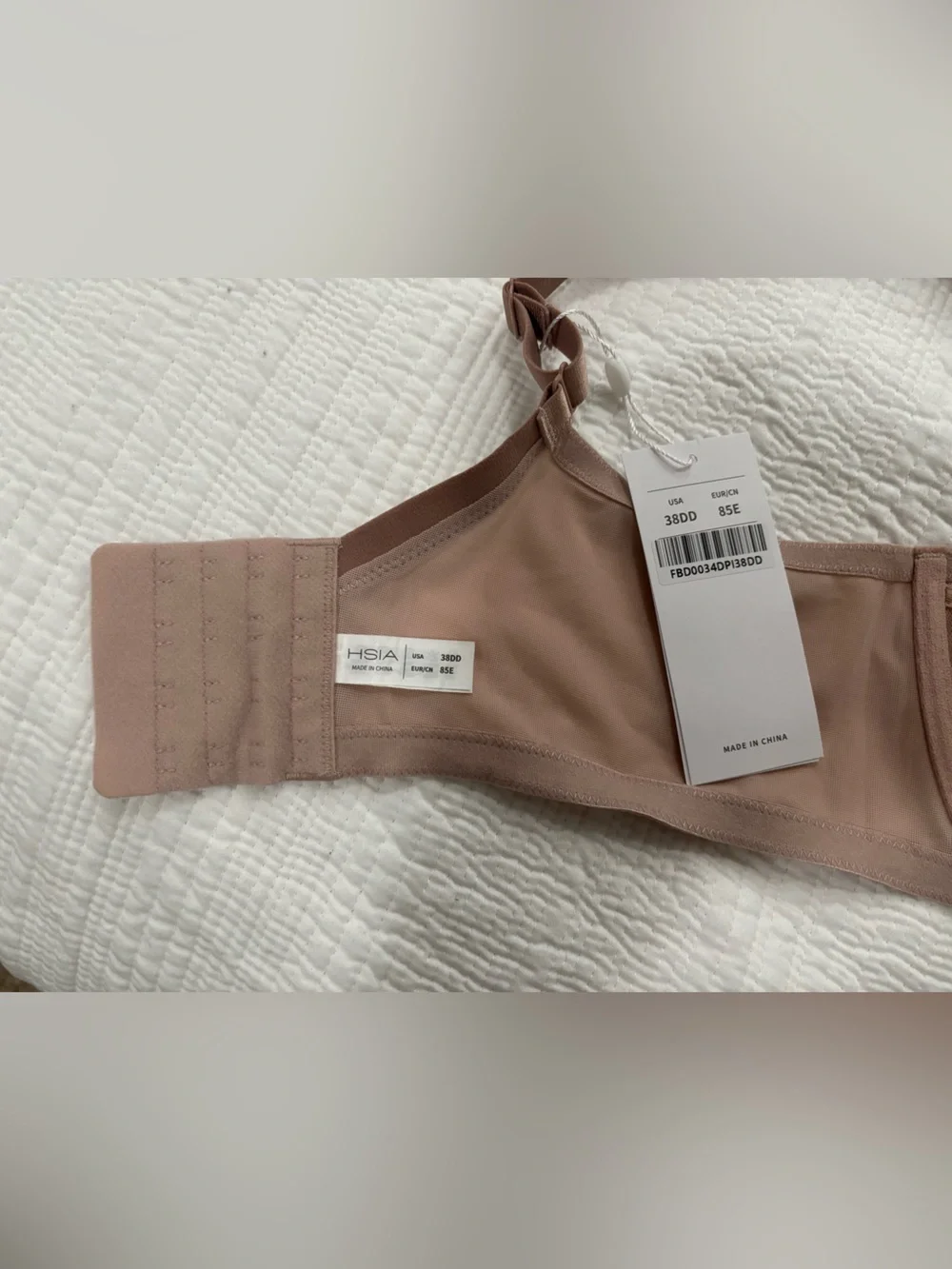 Hsia Lace Underwire Bra in Blush Taupe Size 38DD